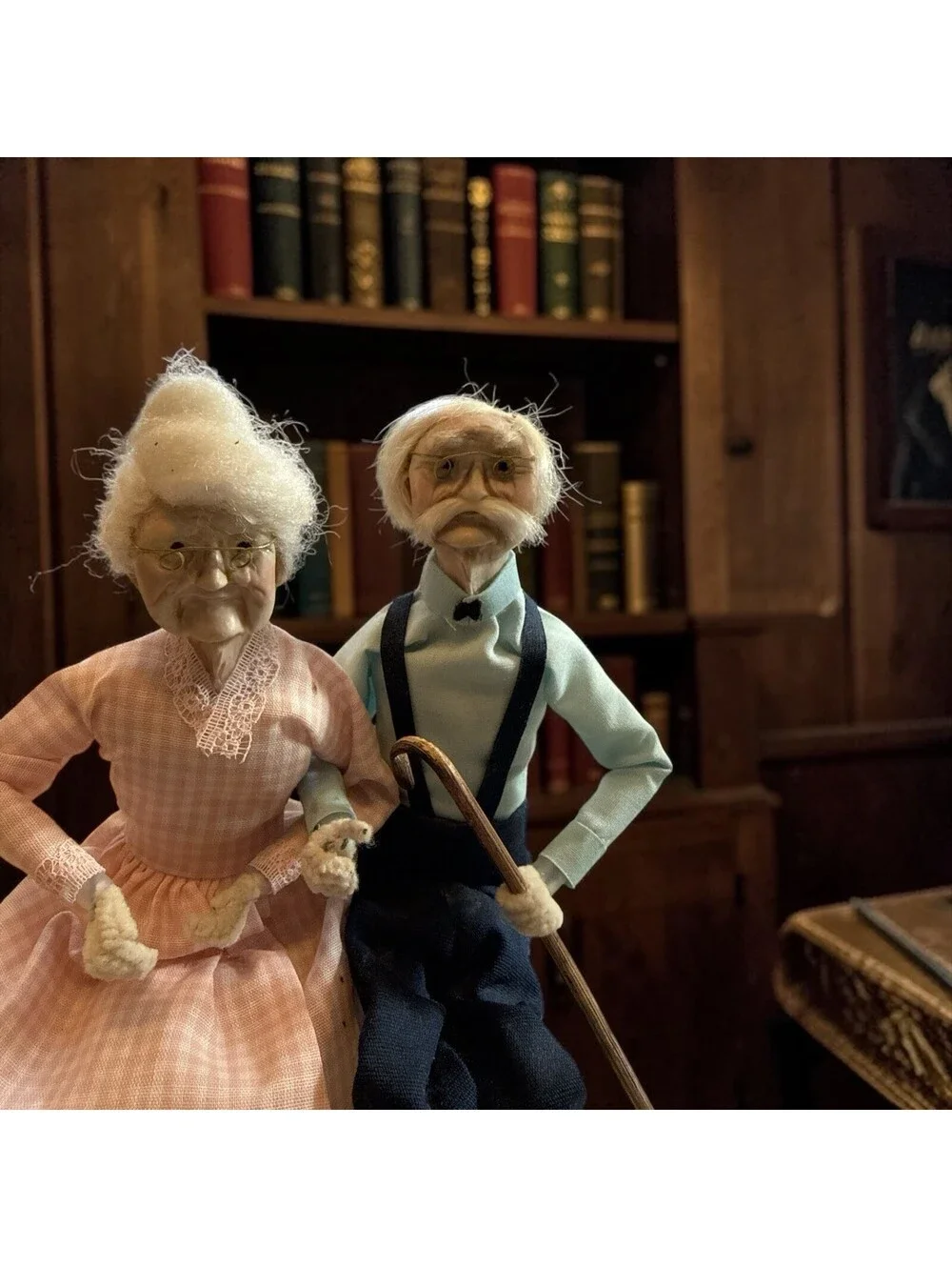 Rena's Vintage Dough Originals Handmade Dolls Grandma Grandpa From the Ozarks